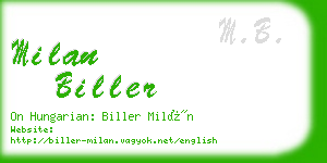 milan biller business card